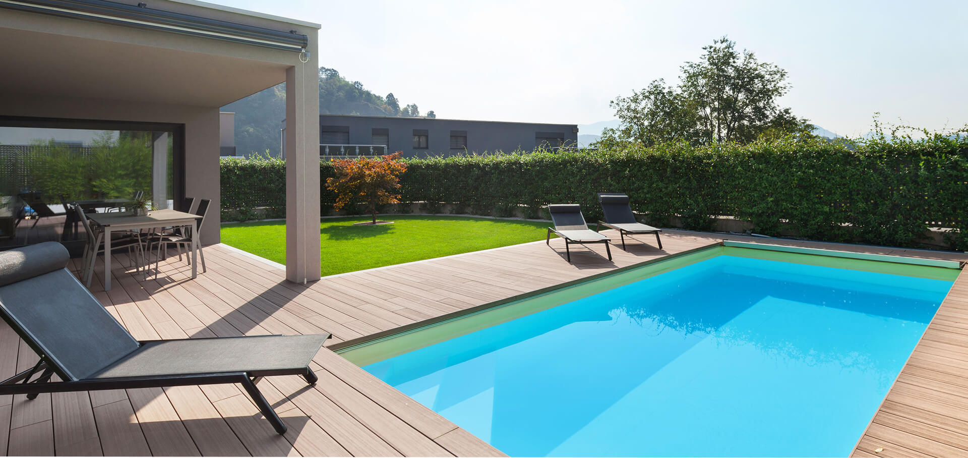 Swimming pool with heated pump in Essex